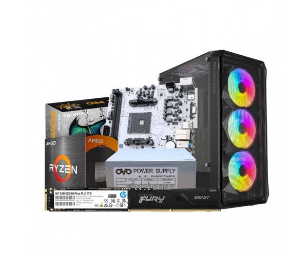 AMD Ryzen 7 5700G Budget PC With Colorful B550M-T Pro Motherboard 8GB RAM 500GB NVMe SSD