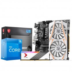 Intel Core i5-12400F With MSI B760M BOMBER WIFI MOTHERBOARD PNY DDR5 16GB RAM 5500XT Graphics COMBO