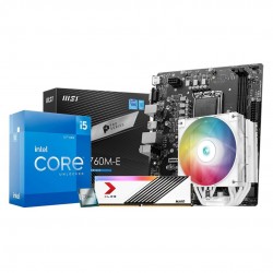 Intel Core i5-12400 with MSI PRO B760M-E DDR5 Motherboard PNY DDR5 16GB 6000Mhz Ram & DeepCool AG500 CPU Cooler Combo